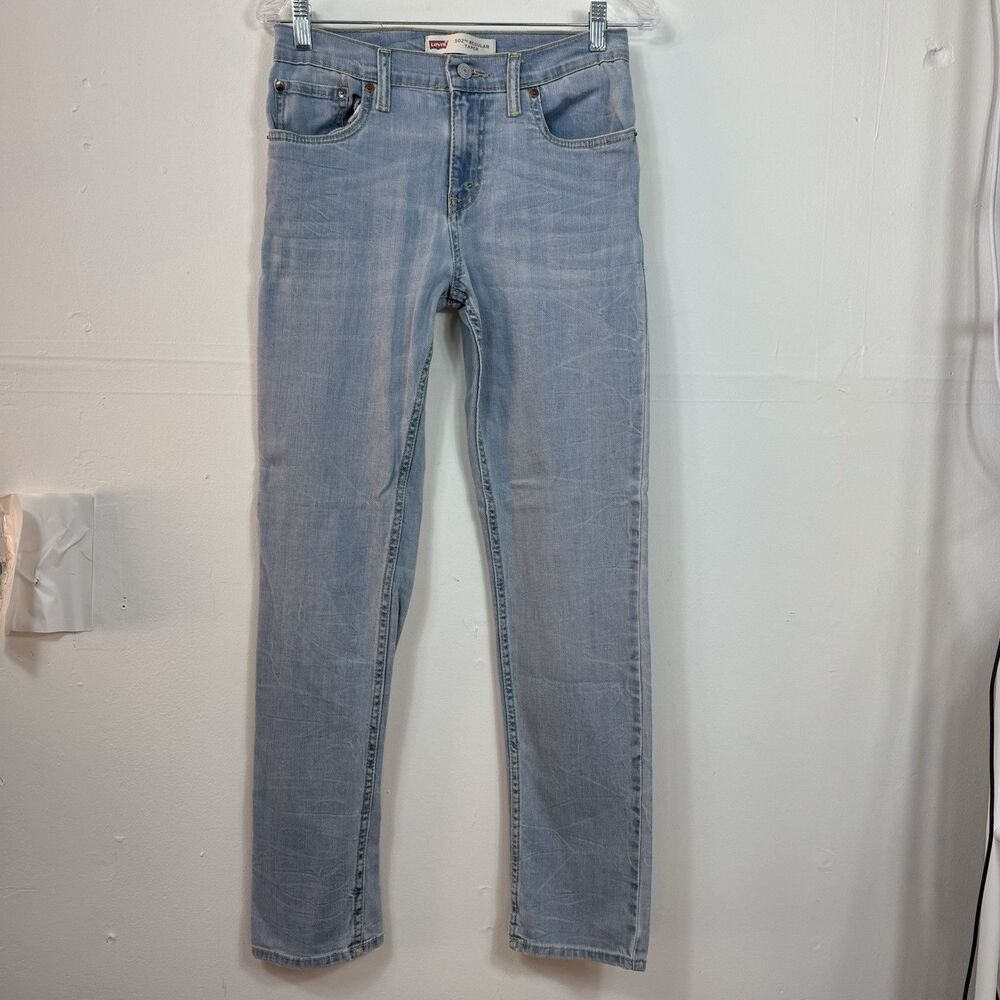 Levi's 502 Regular Taper Stretch Light Wash Denim Jeans Women Size 28 x 28